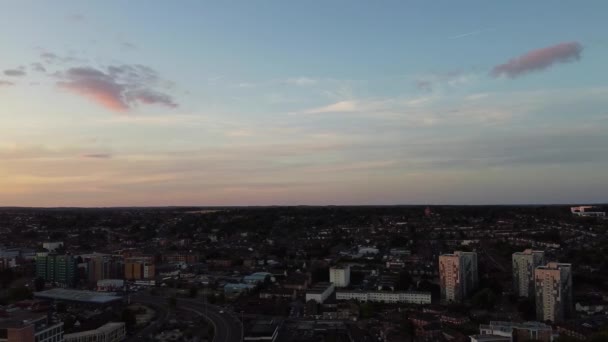 Zeitlupenaufnahmen Der Stadt Central Luton England Aufnahmen Mit Drohnen Kamera — Stockvideo