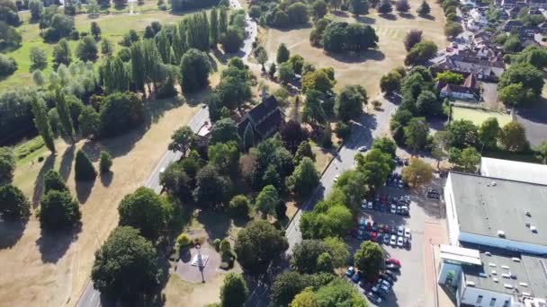 海默尔 亨普斯代德镇地方公园的空中景观 人们度过了放松的时光 也进行了晨游和夜游 有些人玩游戏 拍摄于2022年8月19日 — 图库视频影像