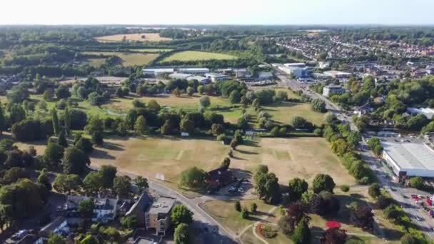 Air View Local Public Park Hemel Hempstead Town England People — стоковое видео