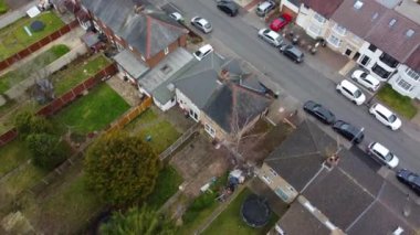 High Angle Sunset View over British Residential Homes