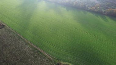 İngiltere 'nin St. Albans kentindeki İngiliz Manzarası ve Kırsal Bölgesi Güzel Hava Görüntüsü