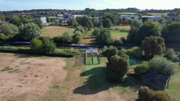 Vista Aérea Parque Público Local Hemel Hempstead Cidade Inglaterra Pessoas — Vídeo de Stock