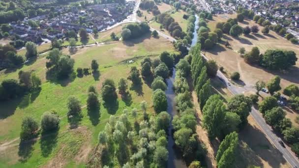Luftaufnahme Des Lokalen Öffentlichen Parks Von Hemel Hempstead Town England — Stockvideo
