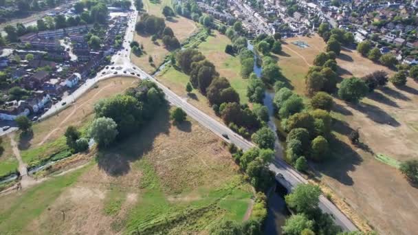 Aerial View Local Public Park Hemel Hempstead Town England People — Stock Video