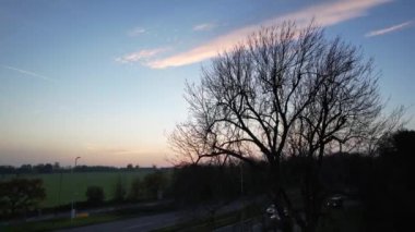 İngiltere 'nin St Albans kasabasında İngiliz Karayolları ve Trafik Hava Görüntüleri