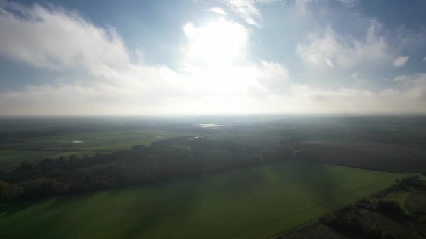 Vackra Flygbilder Brittiska Landskap Och Landsbygd Albans England Storbritannien — Stockvideo