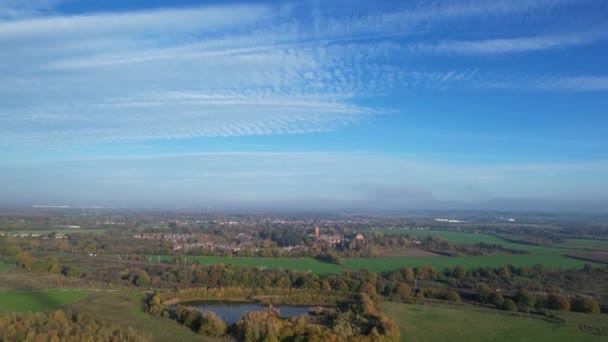 Beautiful Aerial Footage British Landscape Countryside Albans England — Stockvideo