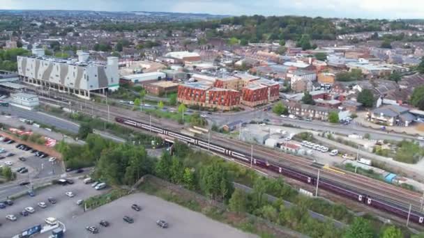 Luchtfoto Van Northern Luton Vanaf Het Centraal Station Van Luton — Stockvideo