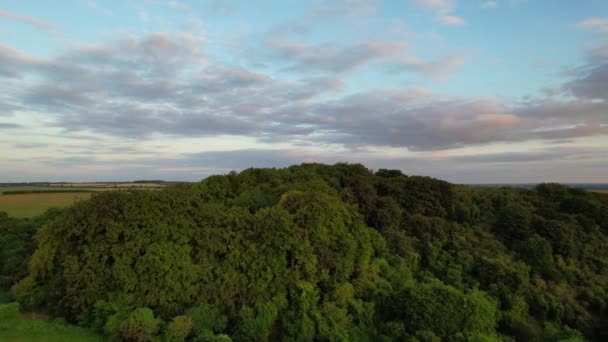 High Angle View Dramatical Clouds Sharpenhoe Clappers Luton Landscape England — Αρχείο Βίντεο