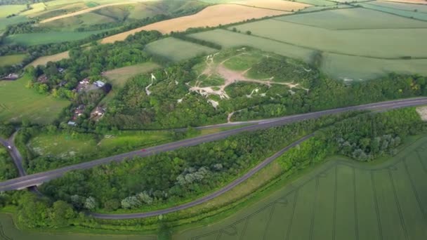 Sharpenhoe Clappers England Storbritannien Juni 2023 Luftoptagelser Smukke Landskaber Time – Stock-video