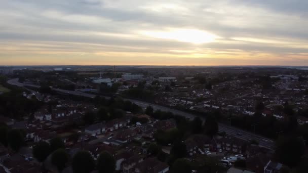 Bilder Från Central Luton City England Filmen Togs Med Drönarens — Stockvideo