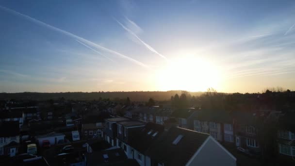 Luton Inglaterra Reino Unido Febrero 2022 Salida Del Sol Vista — Vídeos de Stock
