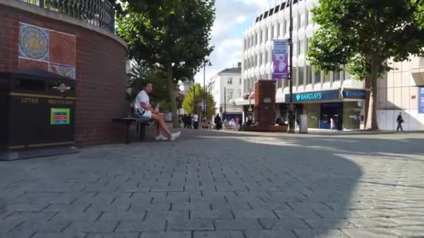 Slow Motion Film Central Luton Shopping Mall People Central Luton — Stockvideo