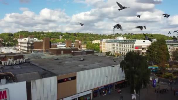 Slow Motion Footage Von Central Luton Und Shopping Mall Mit — Stockvideo