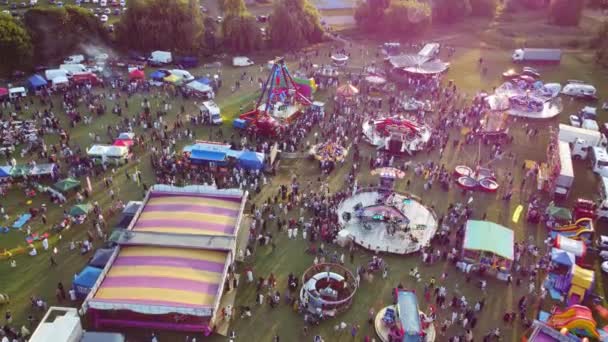 High Angle Footage Public Funfair Celebrado Lewsey Public Park Luton — Vídeos de Stock