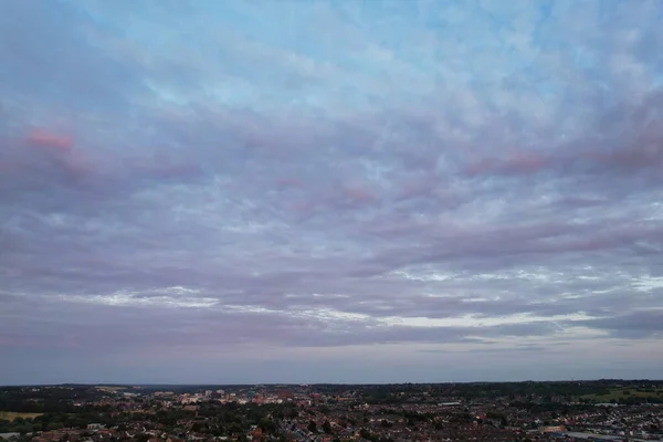 Luton England Storbritannien Juli 2023 Flygfoto Över Orange Sunset View — Stockfoto