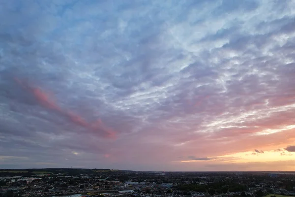 Luton England Července 2023 Aerial View Orange Sunset View Luton — Stock fotografie