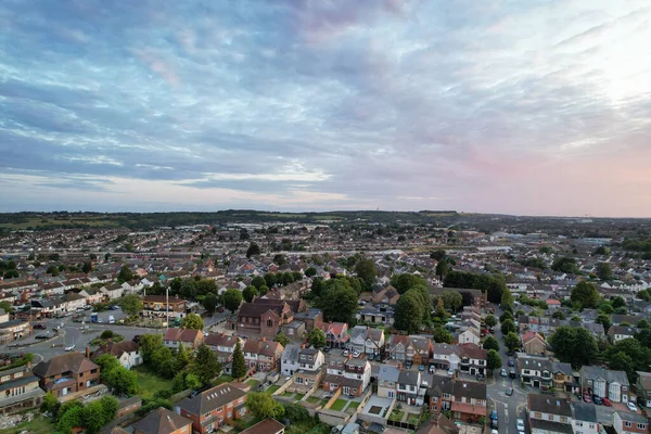 Luton England Storbritannien Juli 2023 Flygfoto Över Orange Sunset View — Stockfoto