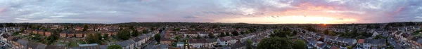 Повітряний Вид Місто Лутон Англії Під Час Найкрасивішого Оранжевого Заходу — стокове фото