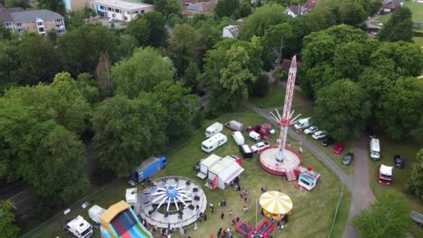 Air Panoramic View Luton Town England Wardown Public Park Drone — стоковое видео