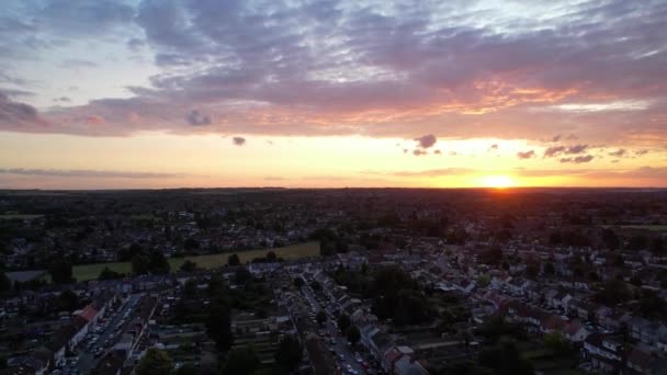 Luton England July 2023 Aerial View Luton Town Sunset Gorgeous — Stockvideo