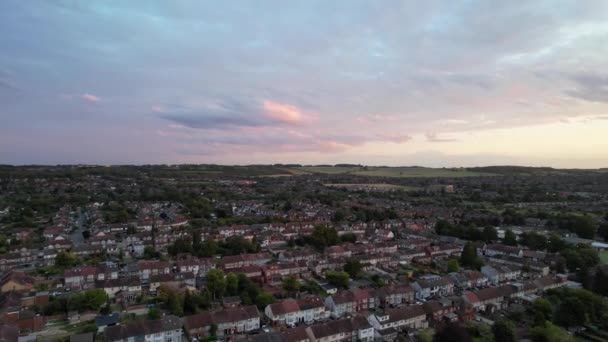 Luton England July 2023 Aerial View Luton Town Sunset Gorgeous — Vídeo de Stock