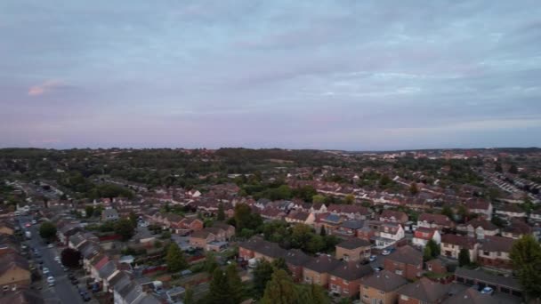 Luton England July 2023 Aerial View Luton Town Sunset Gorgeous — Stock video