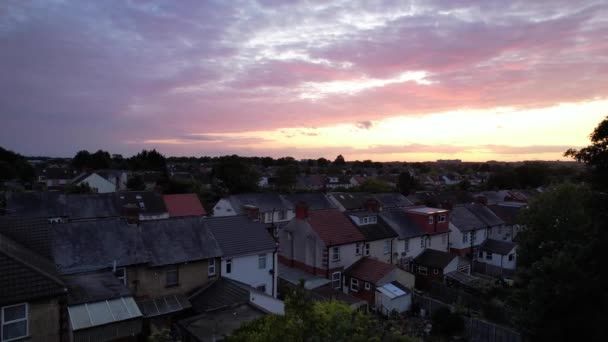 Luton England July 2023 Aerial View Luton Town Sunset Gorgeous — стокове відео