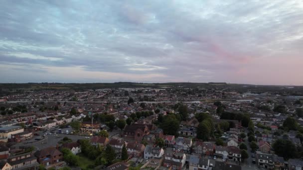 Luton England July 2023 Aerial View Luton Town Sunset Gorgeous — Video Stock