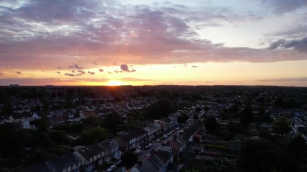 Luton England July 2023 Aerial View Luton Town Sunset Gorgeous — Vídeo de Stock