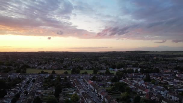 Luton England July 2023 Aerial View Luton Town Sunset Gorgeous — 图库视频影像