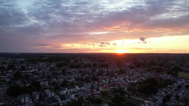 Luton England July 2023 Aerial View Luton Town Sunset Gorgeous — Stockvideo