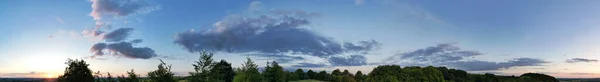 Vue Panoramique Grand Angle Paysage Campagne Britannique Pendant Magnifique Coucher — Photo