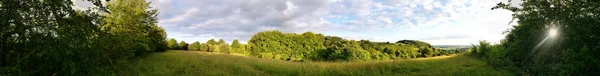 Панорамний Вид Британську Сільську Місцевість Під Час Прекрасного Заходу Сонця — стокове фото