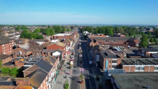 Αεροφωτογραφία Της Dunstable High Street North Αγγλία Ηνωμένο Βασίλειο Μαΐου — Αρχείο Βίντεο