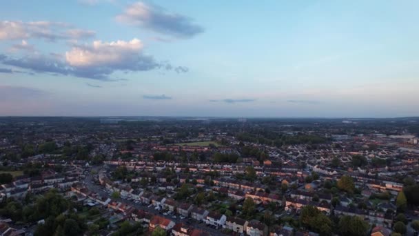 High Angle View Sunrise Dramatical Clouds Blue Sky Luton City — Vídeo de Stock