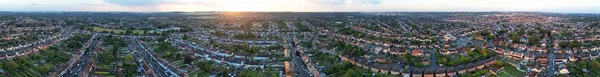 Blick Von Oben Auf Luton City England Bei Sonnenaufgang Mit — Stockfoto