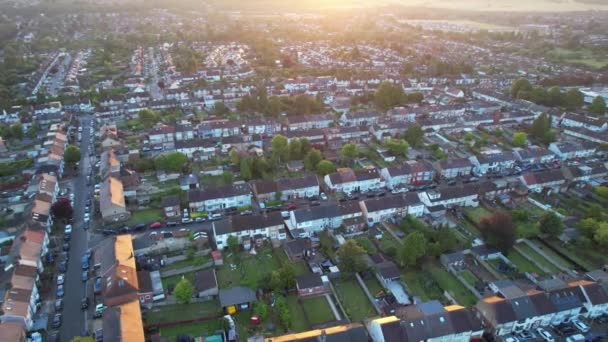 High Angle View Sunrise Drámai Felhők Kék Luton City England — Stock videók
