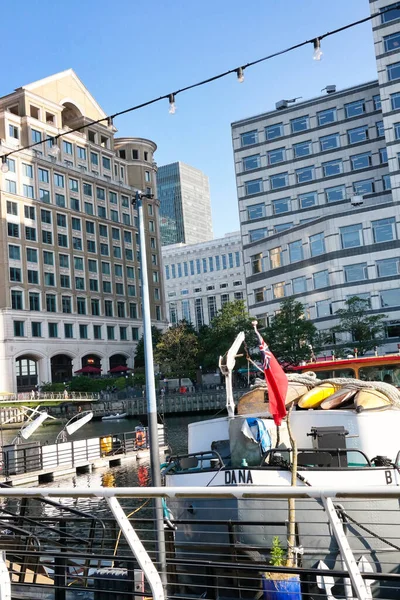 stock image London, England, United Kingdom - June 8, 2023: Buildings at Canary Wharf in London 