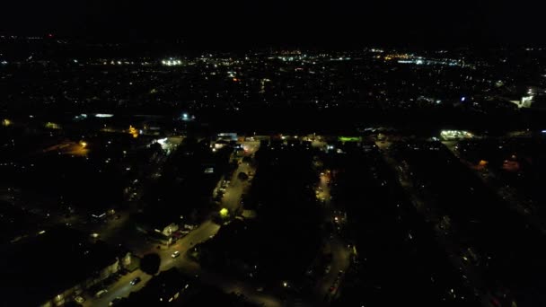 Flygbilder Luton City Natten Juli 2023 — Stockvideo