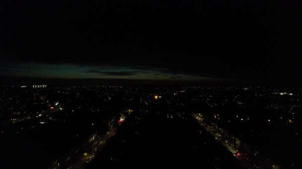 Авиационные Съемки Лутон Сити Ночью Июля 2023 Года — стоковое видео