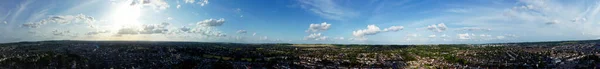 Высокий Вид Английского Города Лутон Время Заката Драматичными Облаками Над — стоковое фото