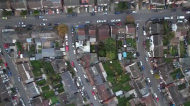 Luton, İngiltere, İngiltere - 29 Ekim 2022: Günbatımında Luton City 'nin Hava Görüntüleri 