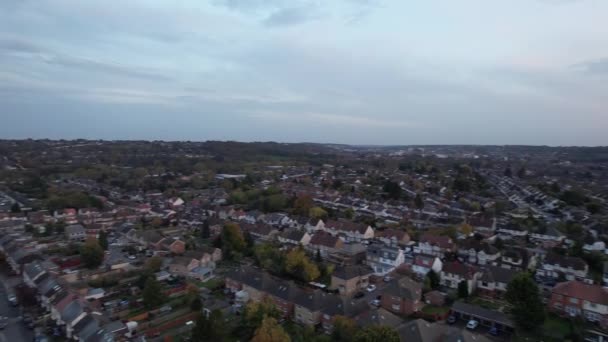 Luton England Oktober 2022 Luftaufnahmen Von Luton City Bei Sonnenuntergang — Stockvideo