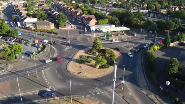 High Angle Footage Luton City Traffic Leagrave Station Des Images — Video