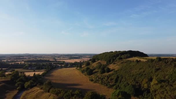 High Angle Footage British Countryside Landscape Hills Filmación Fue Capturada — Vídeo de stock