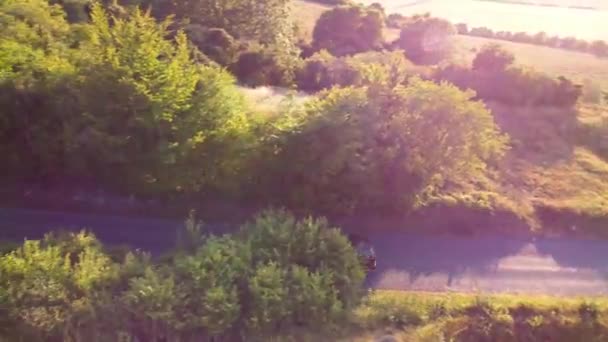 Vysokoúhlé Záběry Britské Krajiny Kopců Záběry Byly Pořízeny Kamerou Drone — Stock video