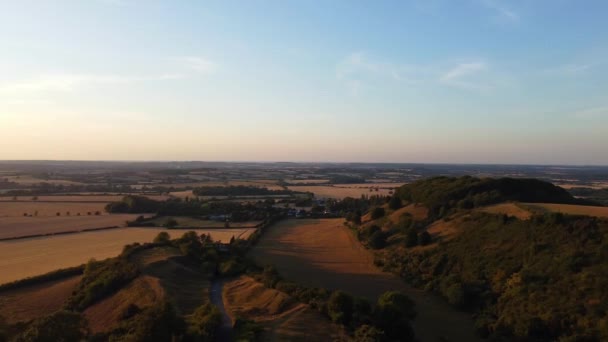 High Angle Footage British Countryside Landscape Hills Filmación Fue Capturada — Vídeo de stock