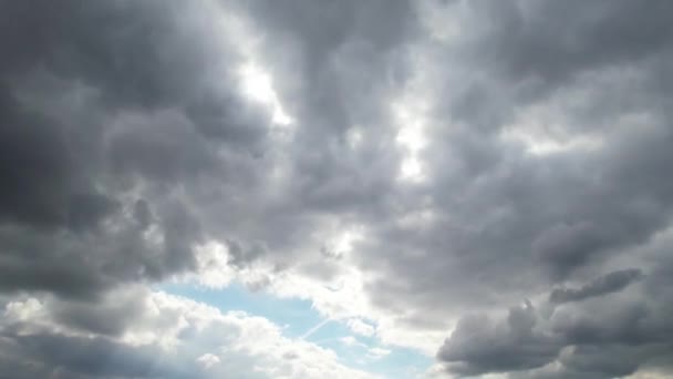 Tijdverloop Van Hoge Hoek Beelden Van Snelle Regen Storm Wolken — Stockvideo