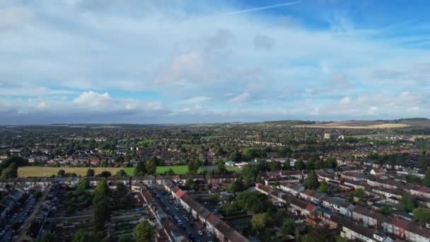 High Angle View Beautiful Sky Clouds Luton City Footage Captured — Stock Video